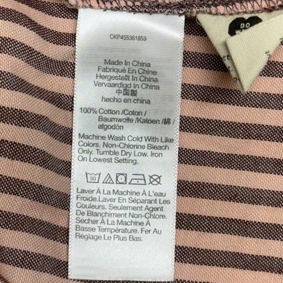 Madewell Blouse Women's Puff-Sleeve Peplum Wrap Top in Stripe Medium Mc794 - Picture 13 of 15